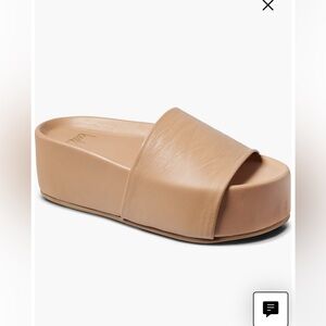 beek Nude Tan Platform Slide Sandals